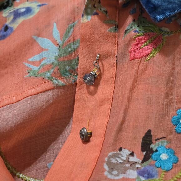 Soft Surroundings Embroidered Slightly Sheer Long Sleeve Shirt & Camisole - Picture 14 of 16